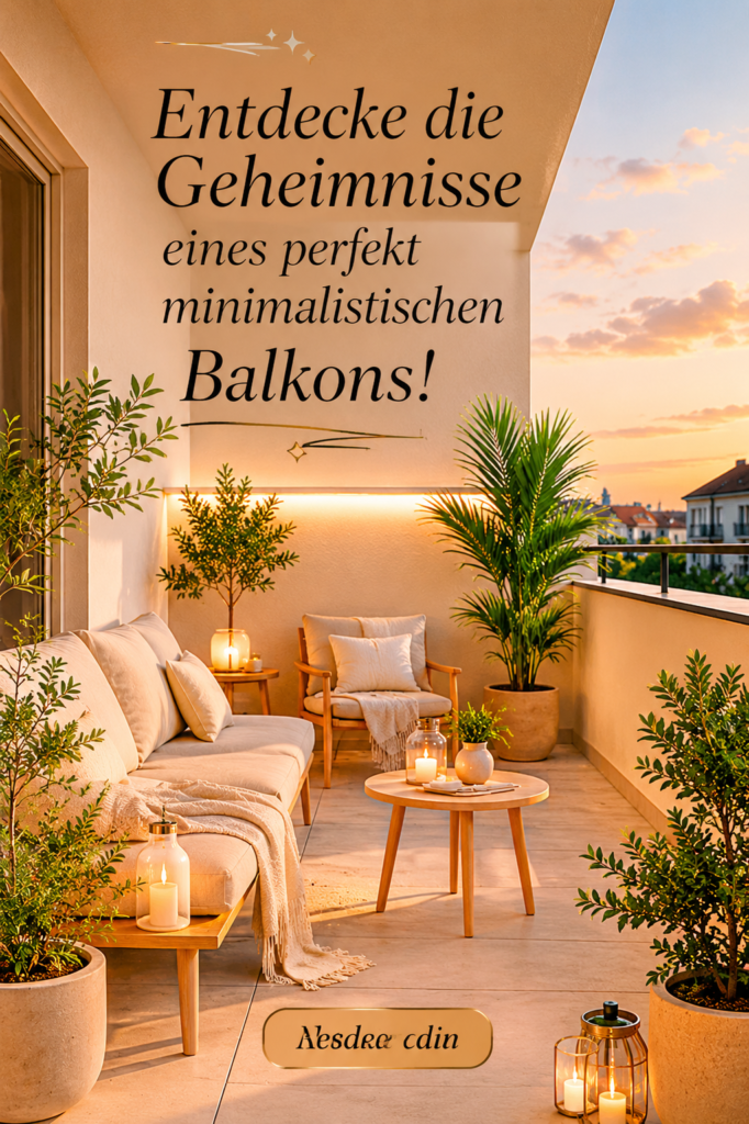 Un balcon minimaliste bien aménagé avec des plantes vertes et des meubles en bois