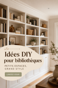 Une bibliothèque DIY moderne dans un petit espace de vie.