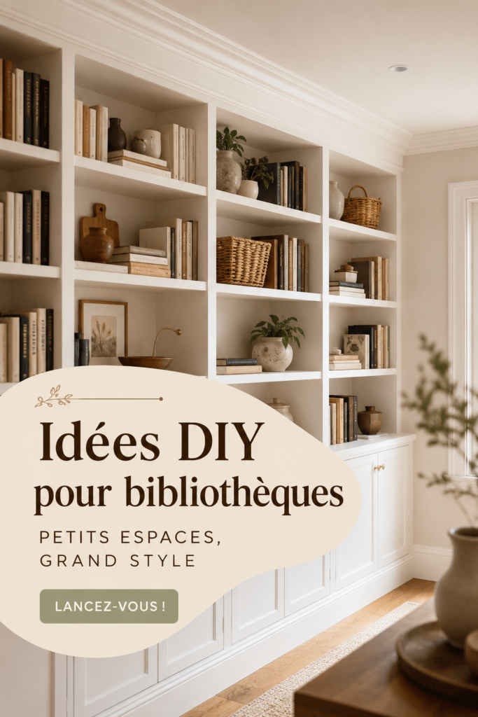 Une bibliothèque DIY moderne dans un petit espace de vie.