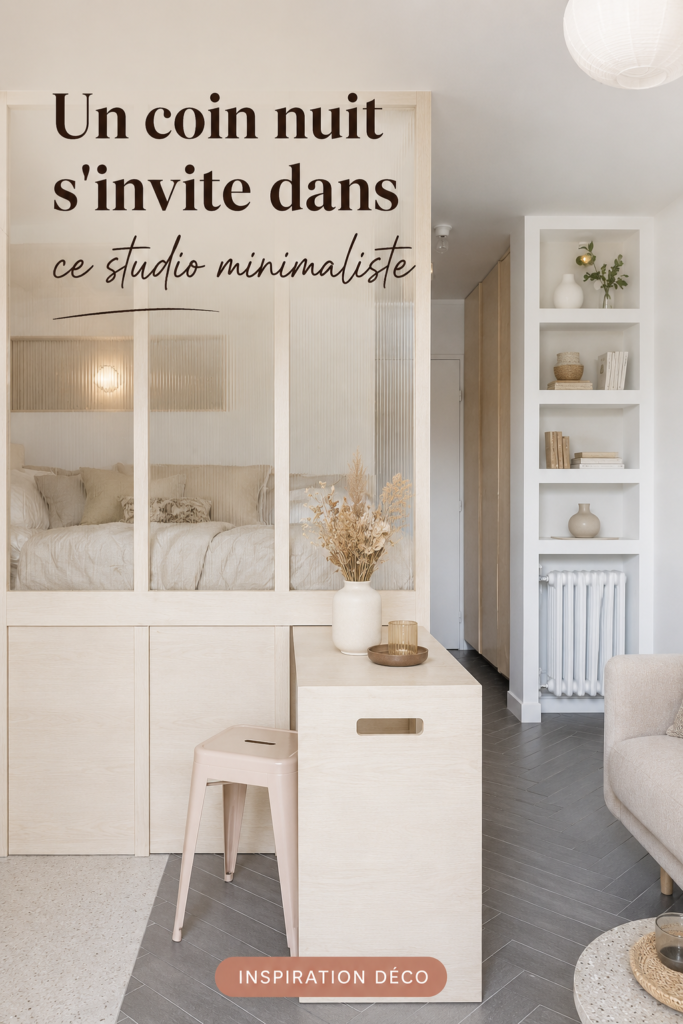 Aménagement d'un coin nuit cosy dans un studio minimaliste