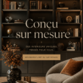 Exemple d'étagères sur mesure en bois dans un intérieur moderne