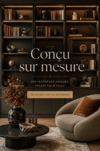 Exemple d'étagères sur mesure en bois dans un intérieur moderne
