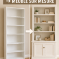 Aménagement d'un intérieur avec des étagères sur mesure IKEA, créant un espace chaleureux et fonctionnel.