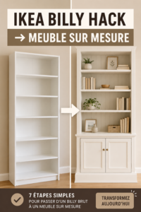 Aménagement d'un intérieur avec des étagères sur mesure IKEA, créant un espace chaleureux et fonctionnel.