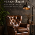 Un fauteuil en cuir vintage élégant dans un intérieur chaleureux