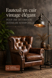 Un fauteuil en cuir vintage élégant dans un intérieur chaleureux