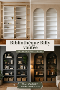Bibliothèque Ikea transformée avec un style unique et créatif