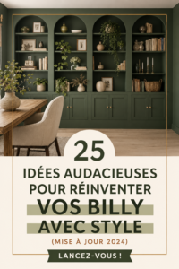 Bibliothèque Billy Ikea joliment décorée avec des plantes et des livres.