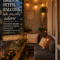 Un petit balcon joliment aménagé avec des plantes et des meubles confortables.