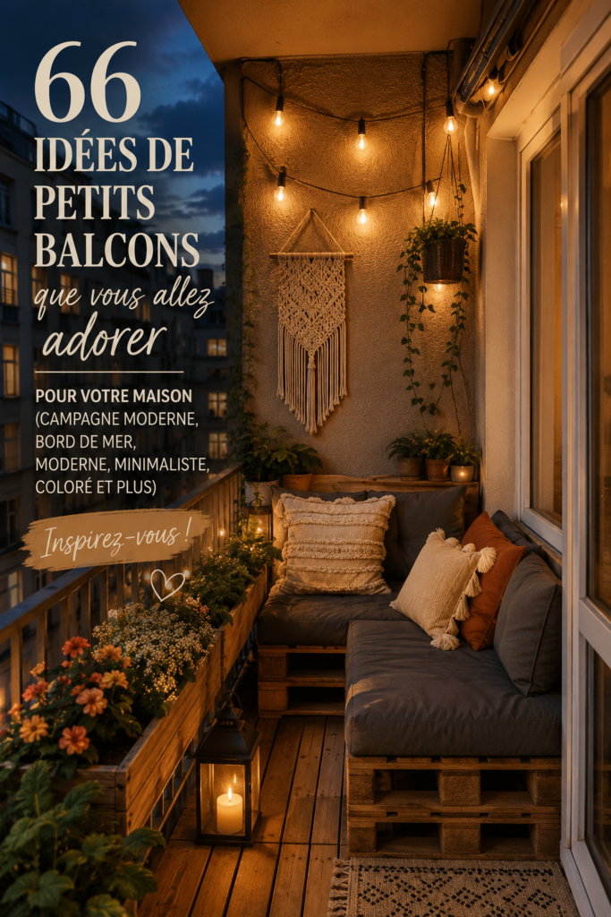 Un petit balcon joliment aménagé avec des plantes et des meubles confortables.