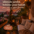 Un balcon décoré dans un style boho, rempli de plantes vertes et de textiles naturels.