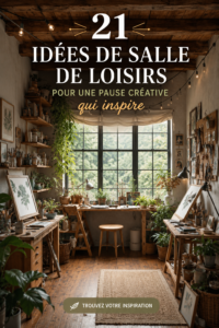 Un bureau créatif avec des éléments décoratifs inspirants et bien organisé, idéal pour travailler.