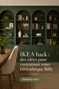 Bibliothèque Billy customisée avec des accessoires décoratifs