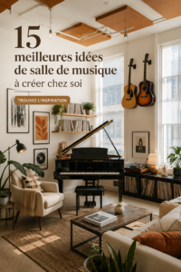 Idées d'aménagement pour une pièce musicale chaleureuse.