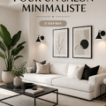Salon minimaliste avec des couleurs douces et des meubles épurés