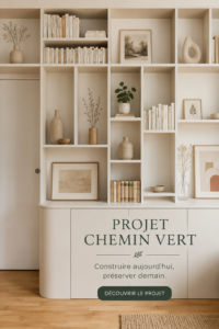Visuel du Projet Chemin Vert montrant une zone urbaine verdoyante, intégrant la biodiversité.