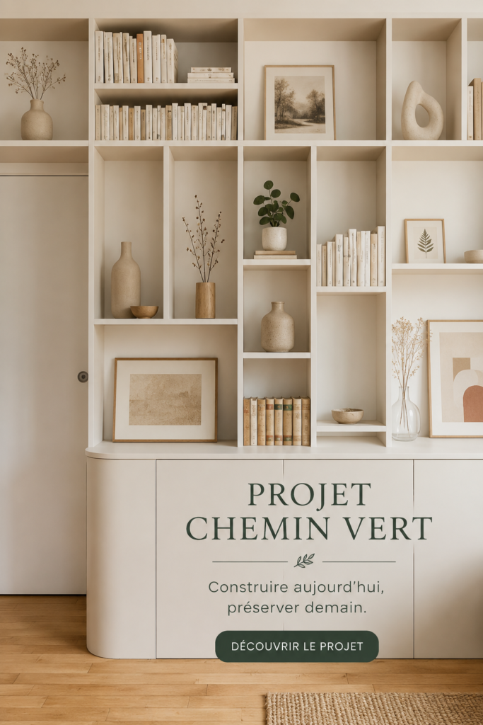 Visuel du Projet Chemin Vert montrant une zone urbaine verdoyante, intégrant la biodiversité.