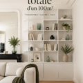 Intérieur rénové d'un appartement de 100m² avec un décor moderne et chaleureux.