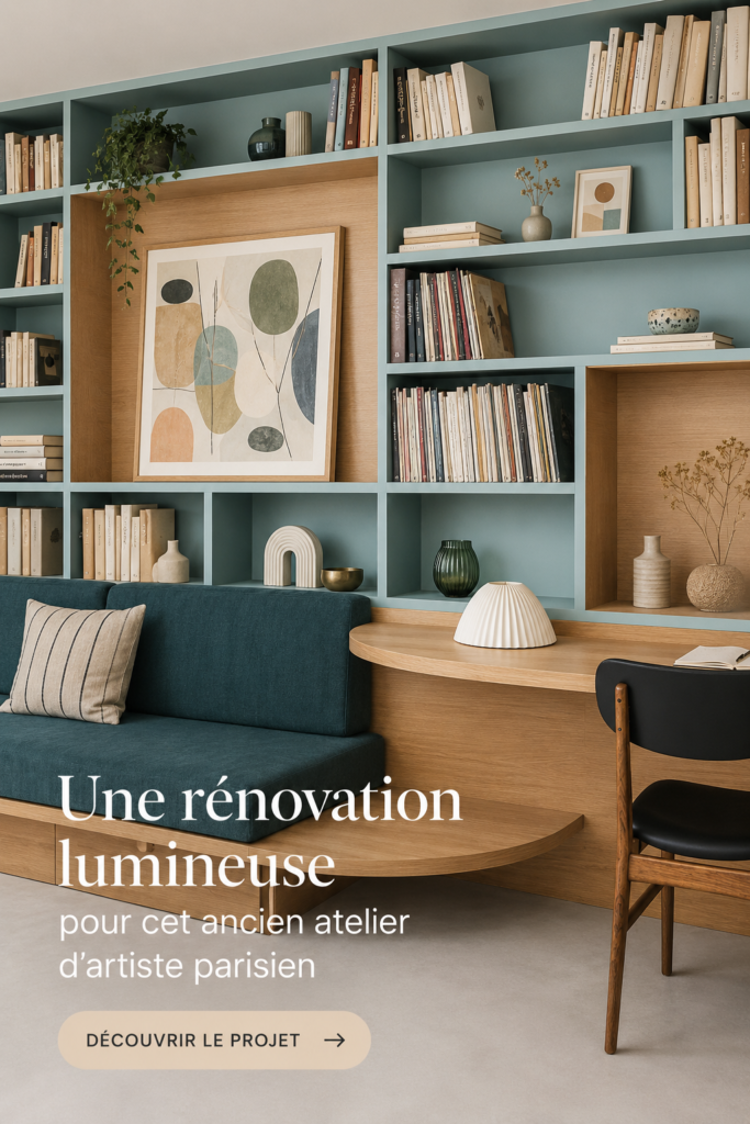 Transformation d'un ancien atelier d'artiste en un espace lumineux et accueillant