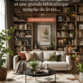 Salon cosy moderne avec un canapé élégant et une table basse en bois.
