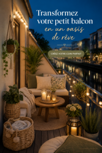 Balcon aménagé avec des plantes et des coussins pour une ambiance relaxante