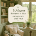 Intérieur chaleureux au style cottagecore avec des fleurs et du bois