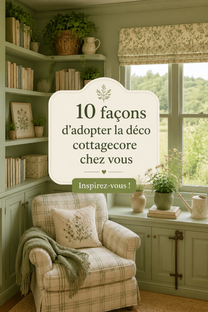 Intérieur chaleureux au style cottagecore avec des fleurs et du bois