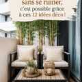 Un balcon joliment aménagé avec des plantes et du mobilier confortable.