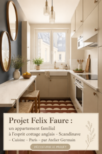 Vue d'un appartement familial à Paris au style cottage anglais