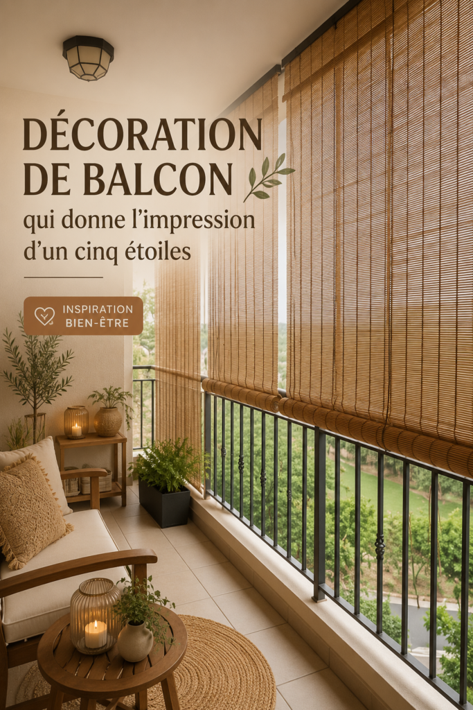 Un balcon décoré avec des plantes et un mobilier élégant, parfait pour se détendre.