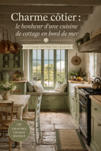 Cuisine aux accents côtiers avec des teintes marines et des accessoires inspirés de la mer