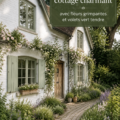 Un cottage charmant avec des fleurs grimpantes et des volets verts.