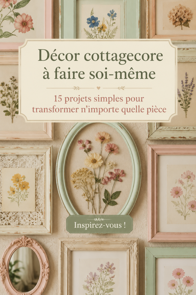 Exemple inspirant de décoration cottagecore avec des éléments DIY dans une pièce accueillante