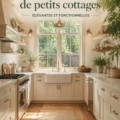 Cuisine de cottage minimaliste avec éléments fonctionnels et stylés