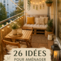 Une petite terrasse joliment aménagée avec des meubles pratiques et des plantes.