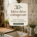 Intérieur cosy avec décor cottagecore, mélange de vintage et nature