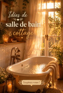 Salle de bain avec décoration cottage et éléments minimalistes