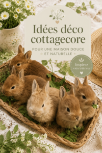 Salle de séjour décorée dans un style cottagecore avec des couleurs douces et des éléments naturels.