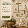 Mur de galerie cottagecore avec des décorations vintage et art mural