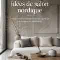 Un salon nordique décoré avec des meubles en bois clair et des accents blancs