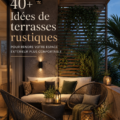 Une belle terrasse rustique en bois entourée de verdure, idéale pour se détendre.