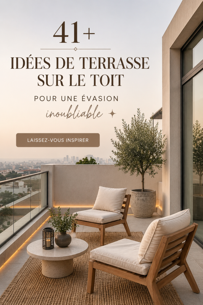 Terrasse sur toit aménagée avec un coin détente et des plantes