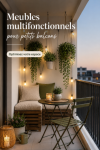Un petit patio aménagé avec des meubles multifonctionnels et accueillants.