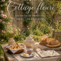 Petit déjeuner printanier avec fleurs et thé dans un jardin cosy.