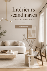 Un salon décoré dans un style scandinave avec des éléments naturels et des couleurs douces.