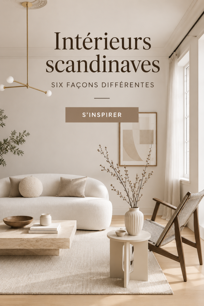 Un salon décoré dans un style scandinave avec des éléments naturels et des couleurs douces.