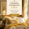 Chambre de style cottagecore avec des éléments naturels et des couleurs douces.