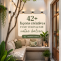 Un balcon verdoyant pleinement fleuri avec des pots colorés