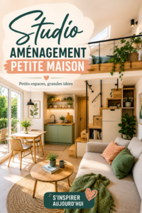 Aménagement d'un petit studio moderne avec un mobilier pratique.
