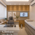 Une clinique médicale moderne avec un design innovant et accueillant.